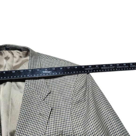 Monsieur Givenchy Mens Houndstooth Blazer Jacket Union Made Tan & Black Size L - Picture 10 of 14